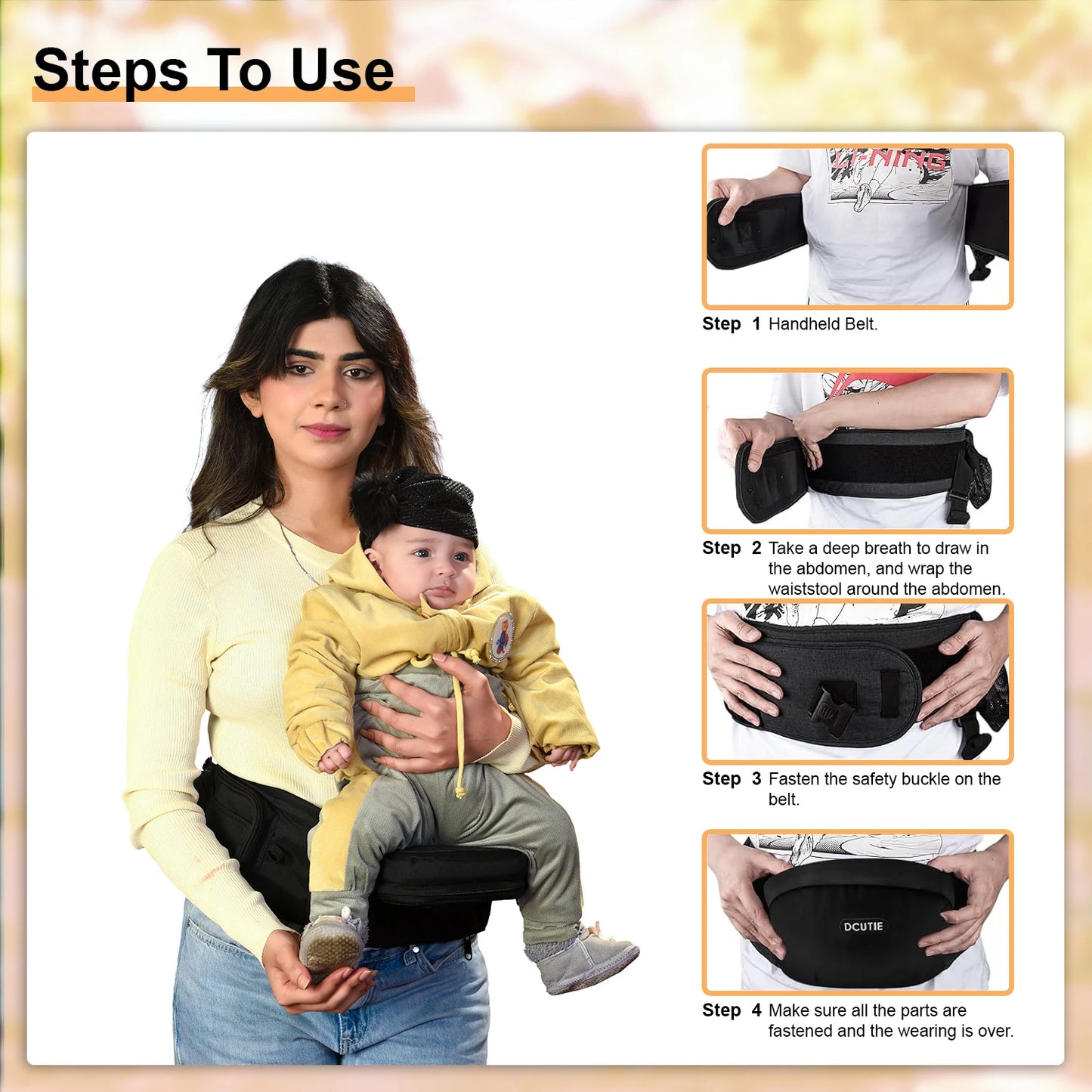 Adjustable Baby Hip Carrier – Ergonomic & Lightweight Waist Seat for Newborns & Toddlers (6-36 Months)