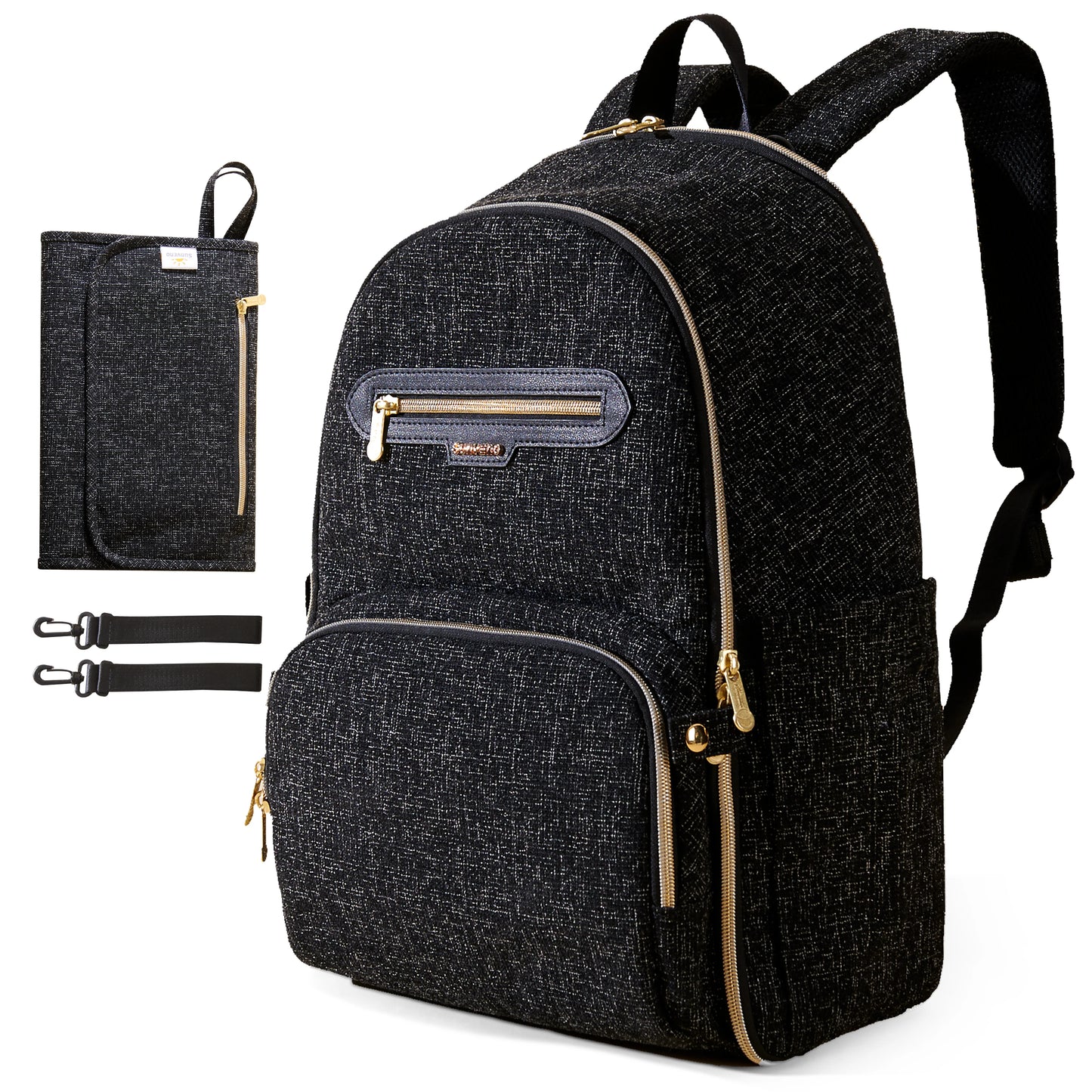 Diaper Bag Backpack, Large Baby Nappy Bags with Portable Changing Pad for Moms Dads