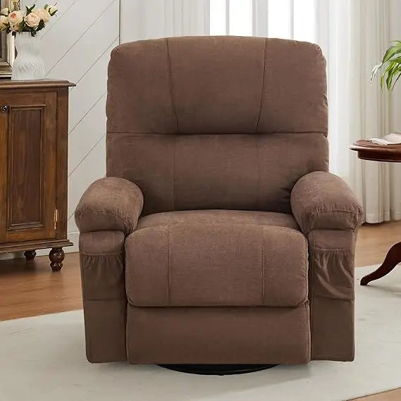 Swivel Nursery Rocker Recliner Chair, Ergonomic Lounge Chair for Living Room, Recliner Single Sofa Seat for Adults with Rocking Function