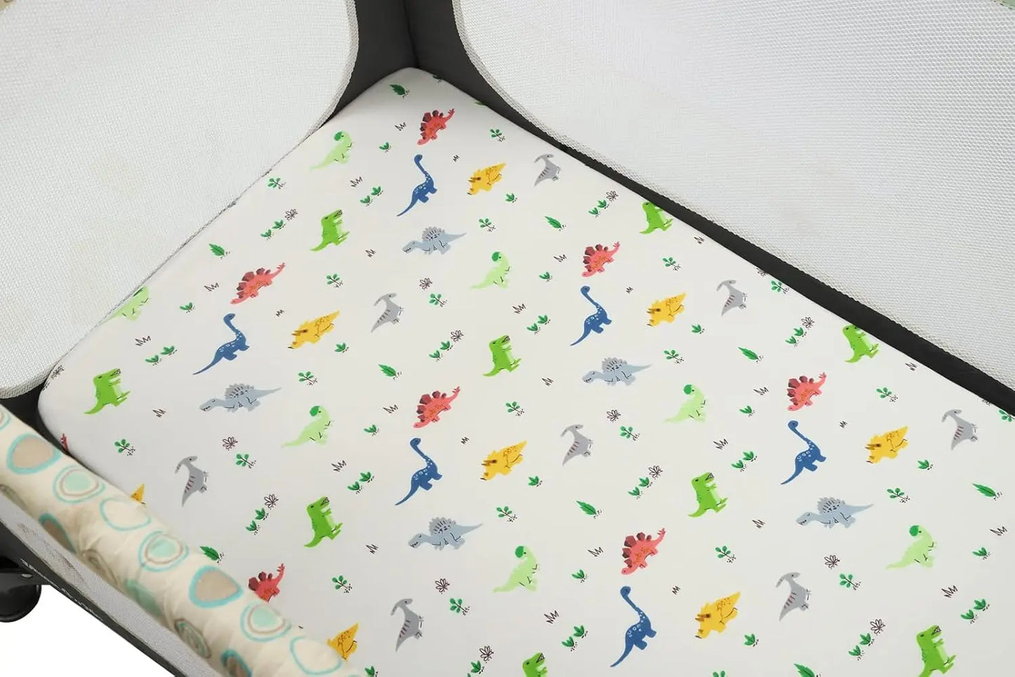 Pa N Play Sheets 2 Pa For Baby Boy, Stretchy Jersey Knitted Portable Mini Crib Sheets Playard Mattr Cover, Dinosaur