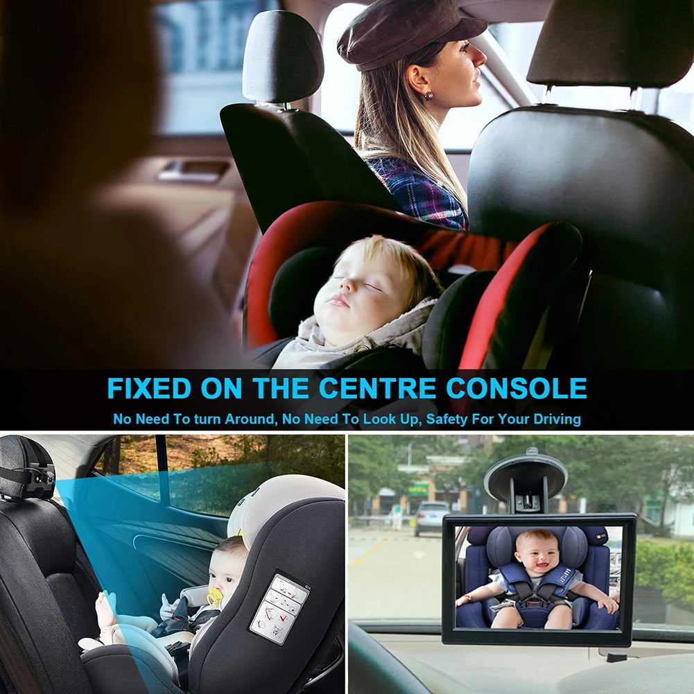 5 Inch Rearview Baby Camera LCD Display Dash Cam Baby Monitor Infrared Night Vision 8 LED IP68 Waterproof 150 Degree View Angle
