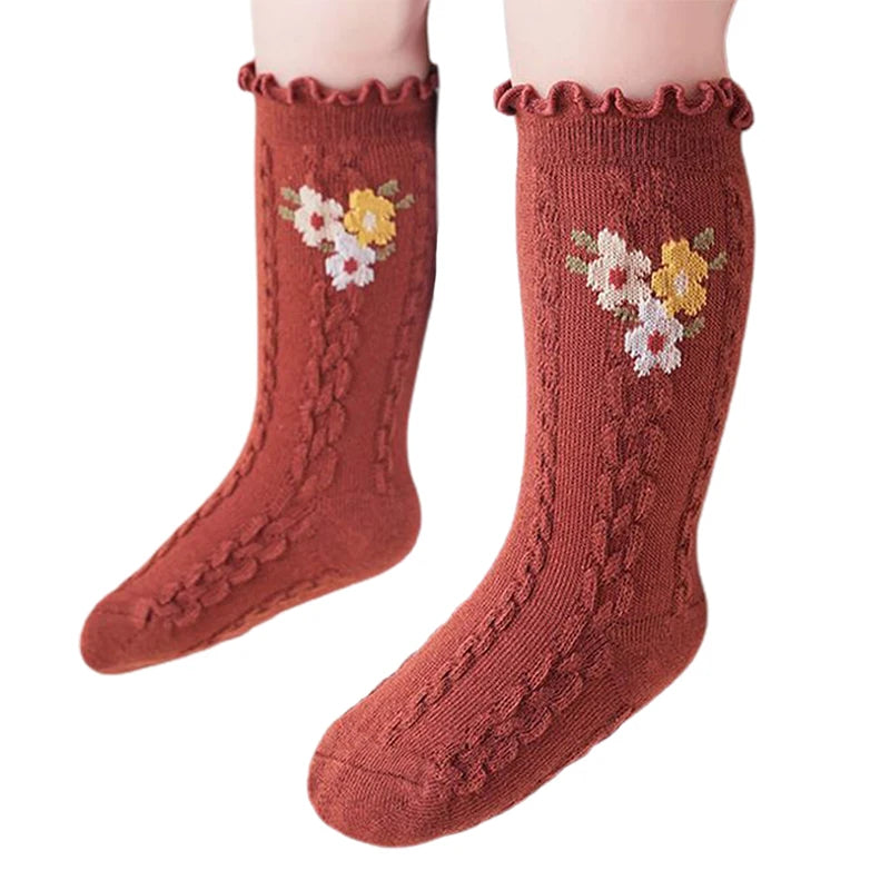 Cute Infant Knee High Socks Cozy Stretchy Stockings with Adorable Animal Print for Baby Girls and Toddlers
