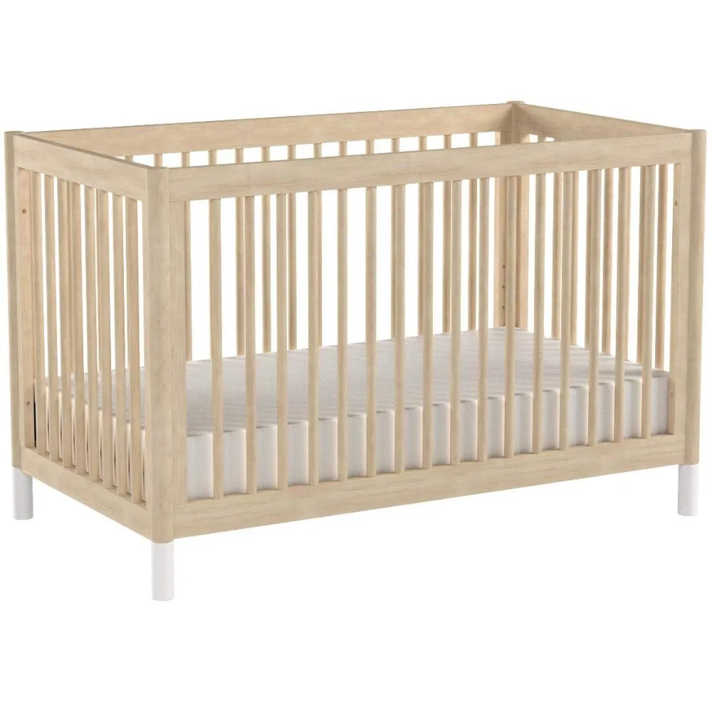 Gelato 4-in-1 Convertible Baby Crib with Wooden Toddler Bed, Daybed & Full-Size Bed Conversion