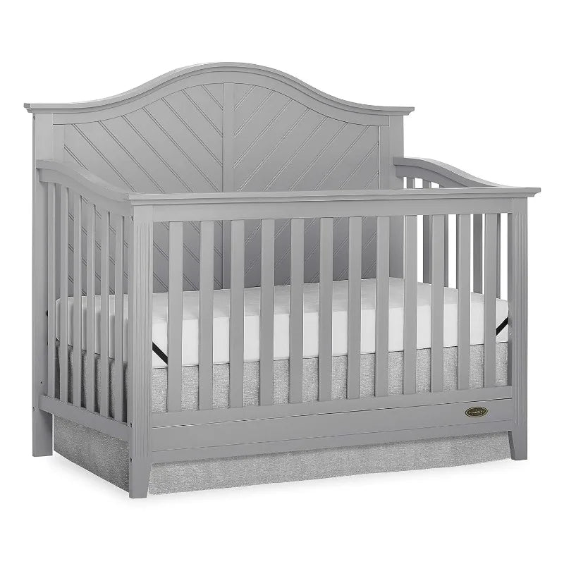 Dream On Me Ella 5-in-1 Full Size Convertible Crib in Pebble Grey, Greenguard Gold Certified