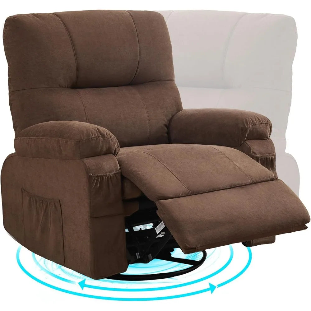 Swivel Nursery Rocker Recliner Chair, Ergonomic Lounge Chair for Living Room, Recliner Single Sofa Seat for Adults with Rocking Function