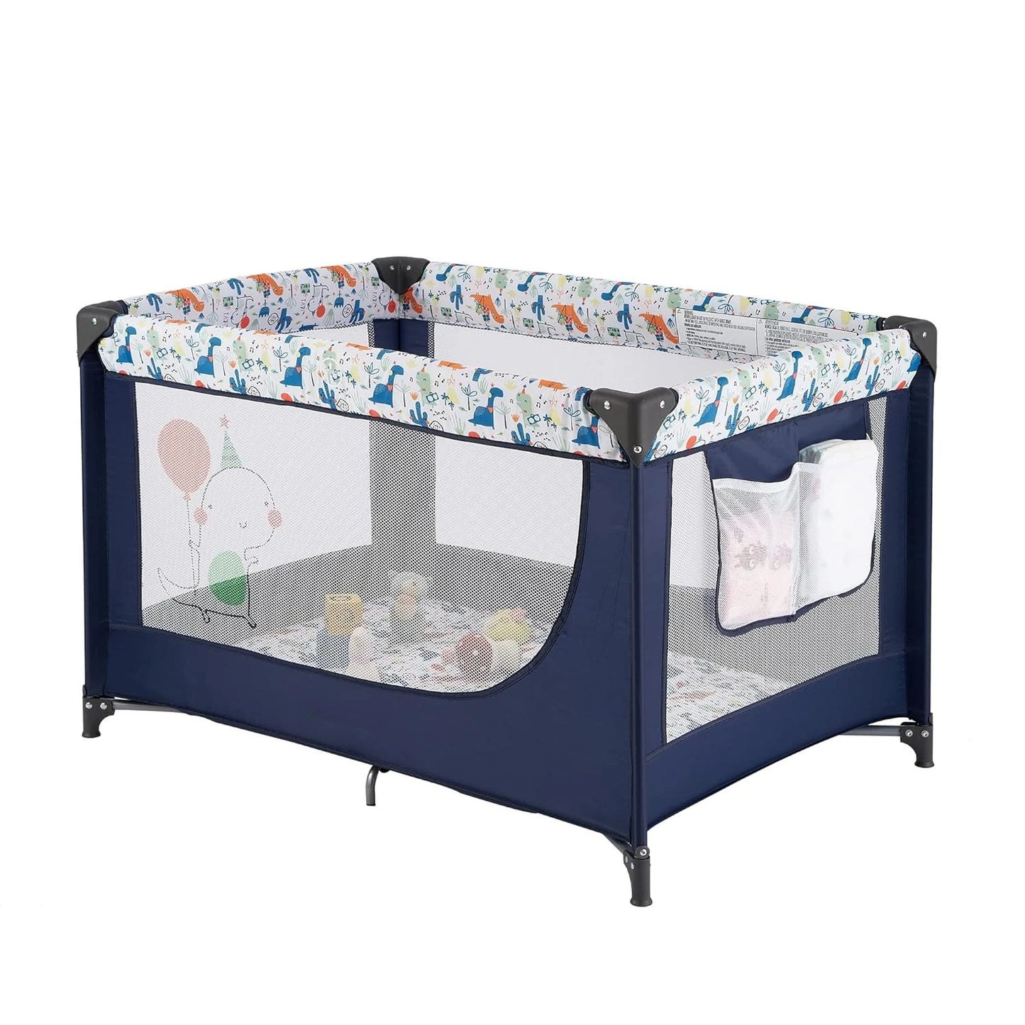 Travel Foldable Portable Bassinet Baby Infant Comfortable Play Yard Crib Cot with Soft Mattress Breathable Mesh Walls