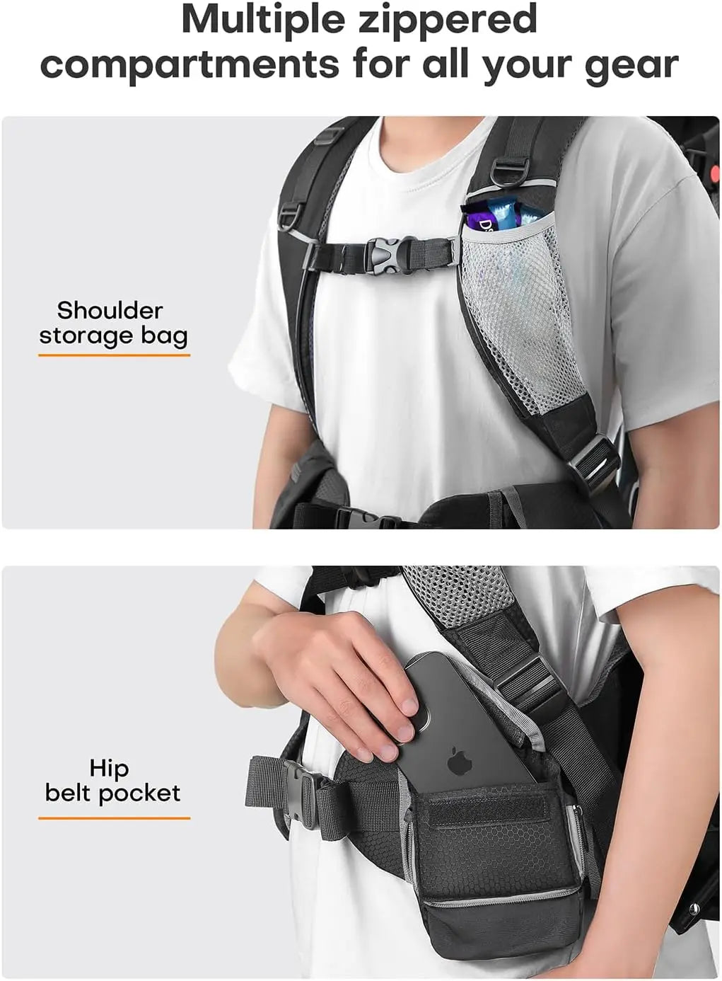 Baby Backpa Carrier For Hiking Toddler Backpa Carrier Child Carrier Black