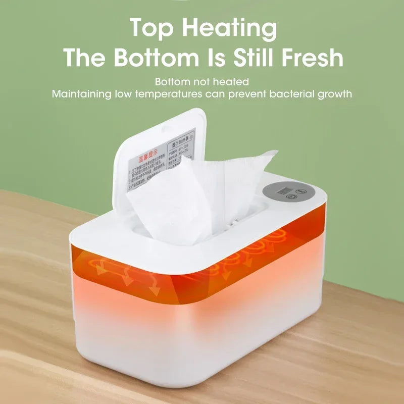 Baby Wet Wipe Heater Warmer with LED Display Wet Towel Dispenser Portable USB Baby Wipe Warmer Napkin Heating Box Home/Car Hand
