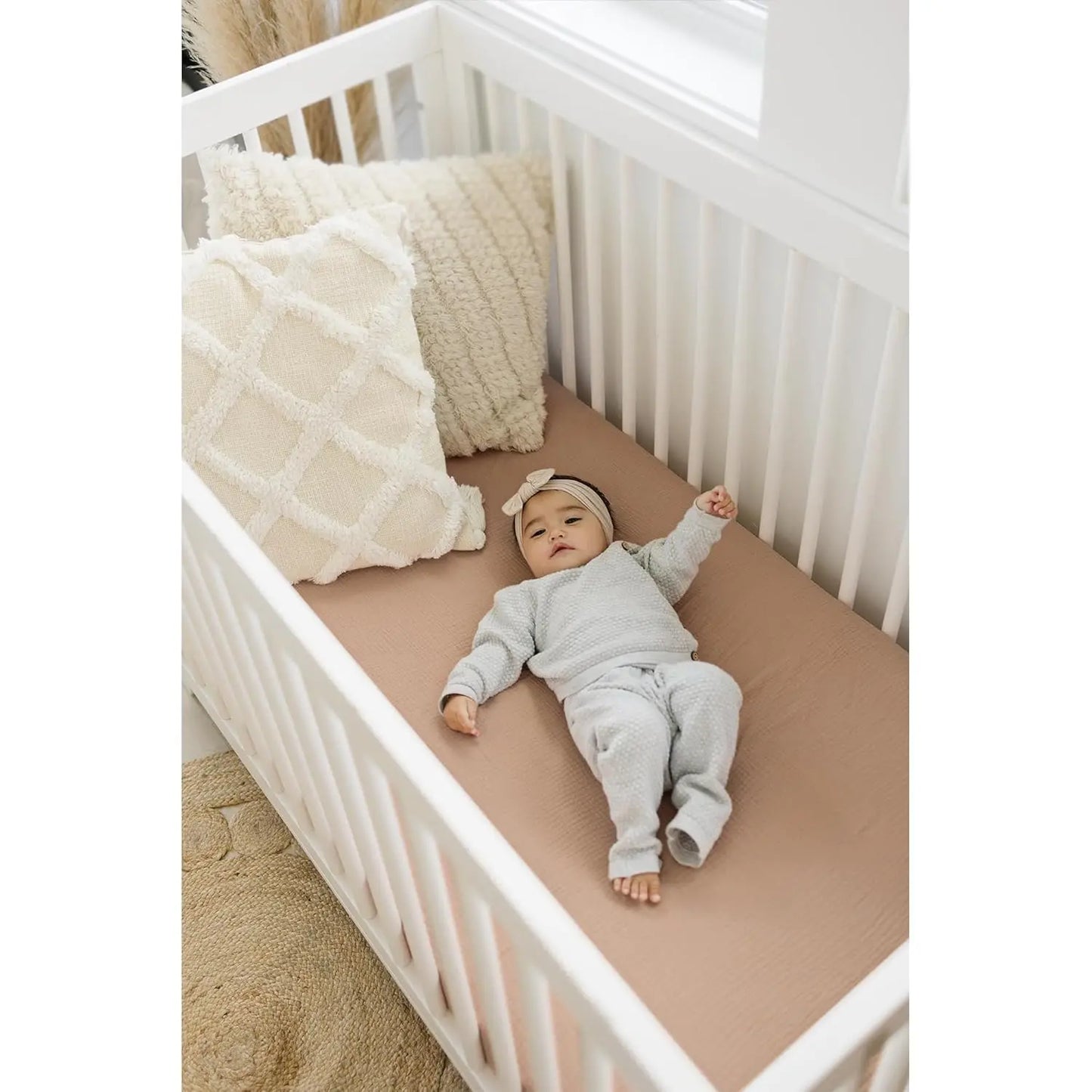 Muslin Crib Sheets For Girl Boy, 2 Pcs Soft And Breathable Cotton Baby Sheets For Standard Crib Mattress, 52""X 28""