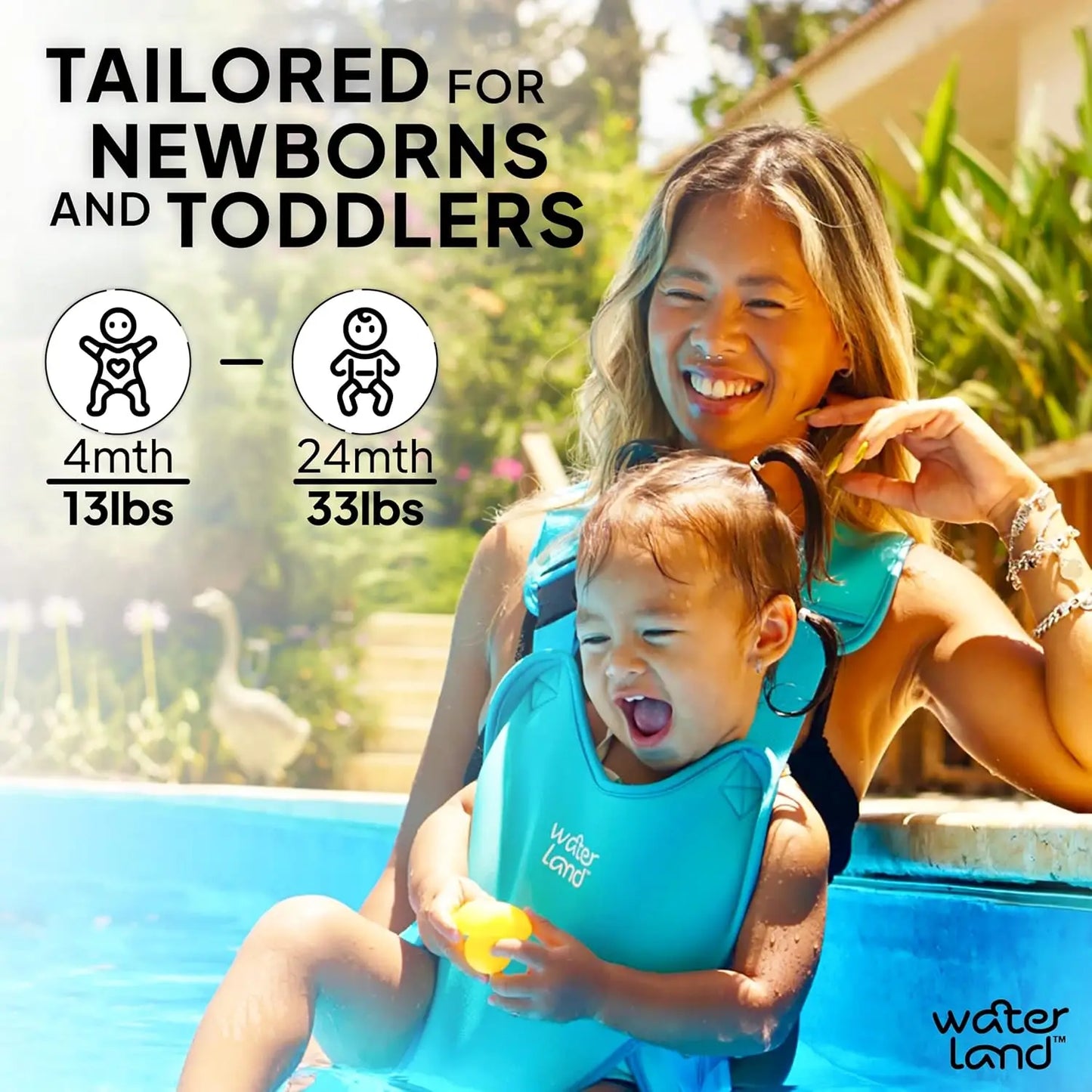 Baby Carrier - Innovative Carrier You Can Use Both In Water & Land - Waterproof Infant Chest Holder With Adjustable Straps,