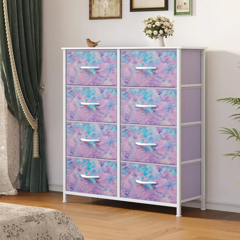 Fabric Dresser Drawer, Tall Storage Dresser with 8 Drawers, Storage Drawer Organizer for Nursery, Closet, Living Room Children's Dressers