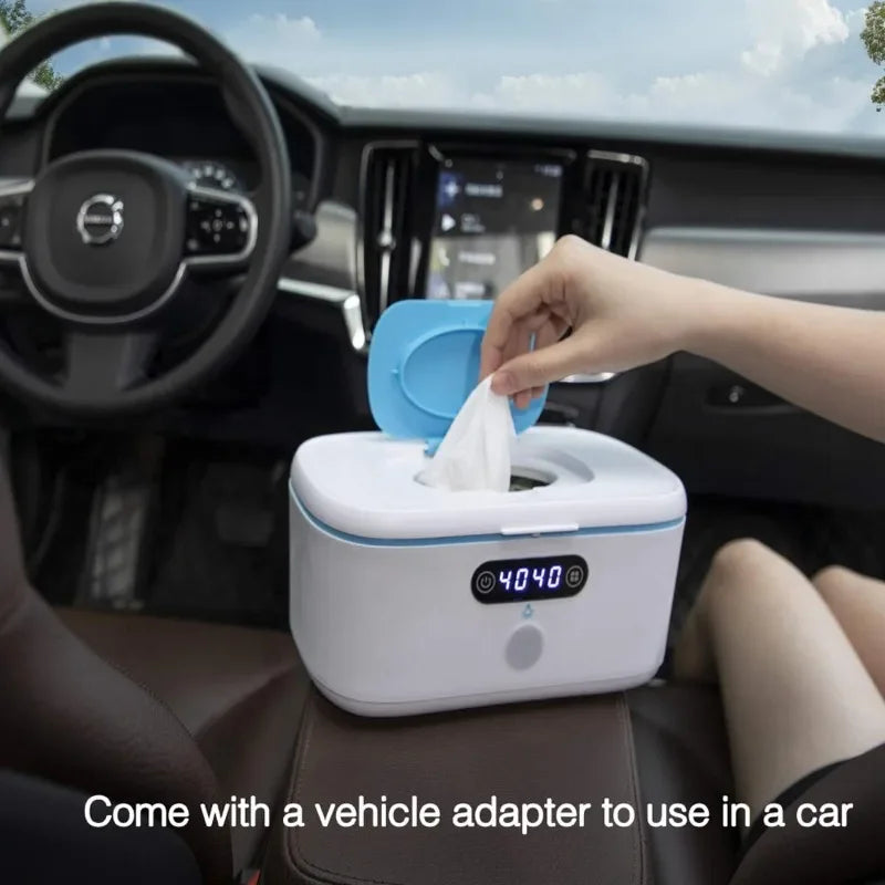 Wipe Wamer for Vehicle and Home Use, Baby Wet Wipes Dispenser and Diaper Wipe Warmer with Night Light,