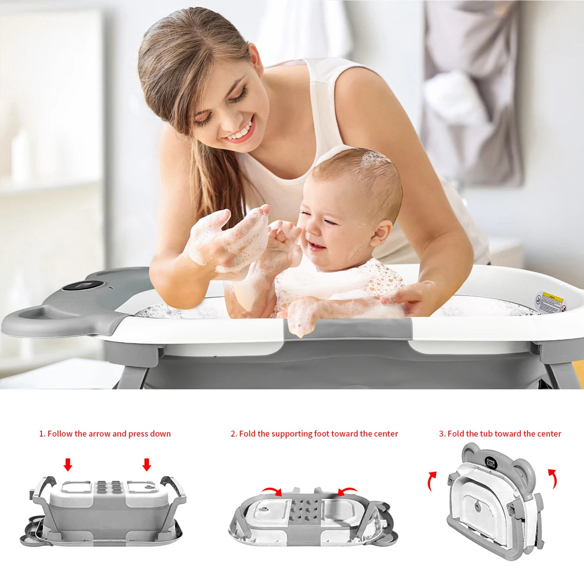 Can Feel The Temperature Anti-mold Anti-bacteria Bath Basin,Baby Bath Tub Large, Foldable Baby Bath For Home Use, Bath net