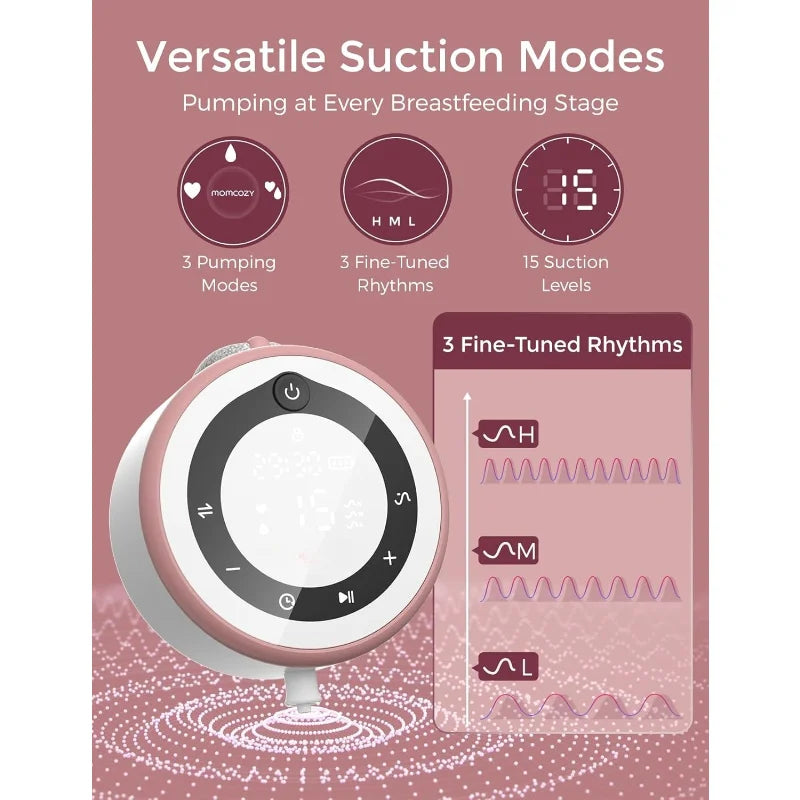Breast Pump V1 Pro Hospital-Grade, Hands-Free & Portable Wearable Pump, Upgraded Electric Pump with 3 Fine-Tuned Rhythms