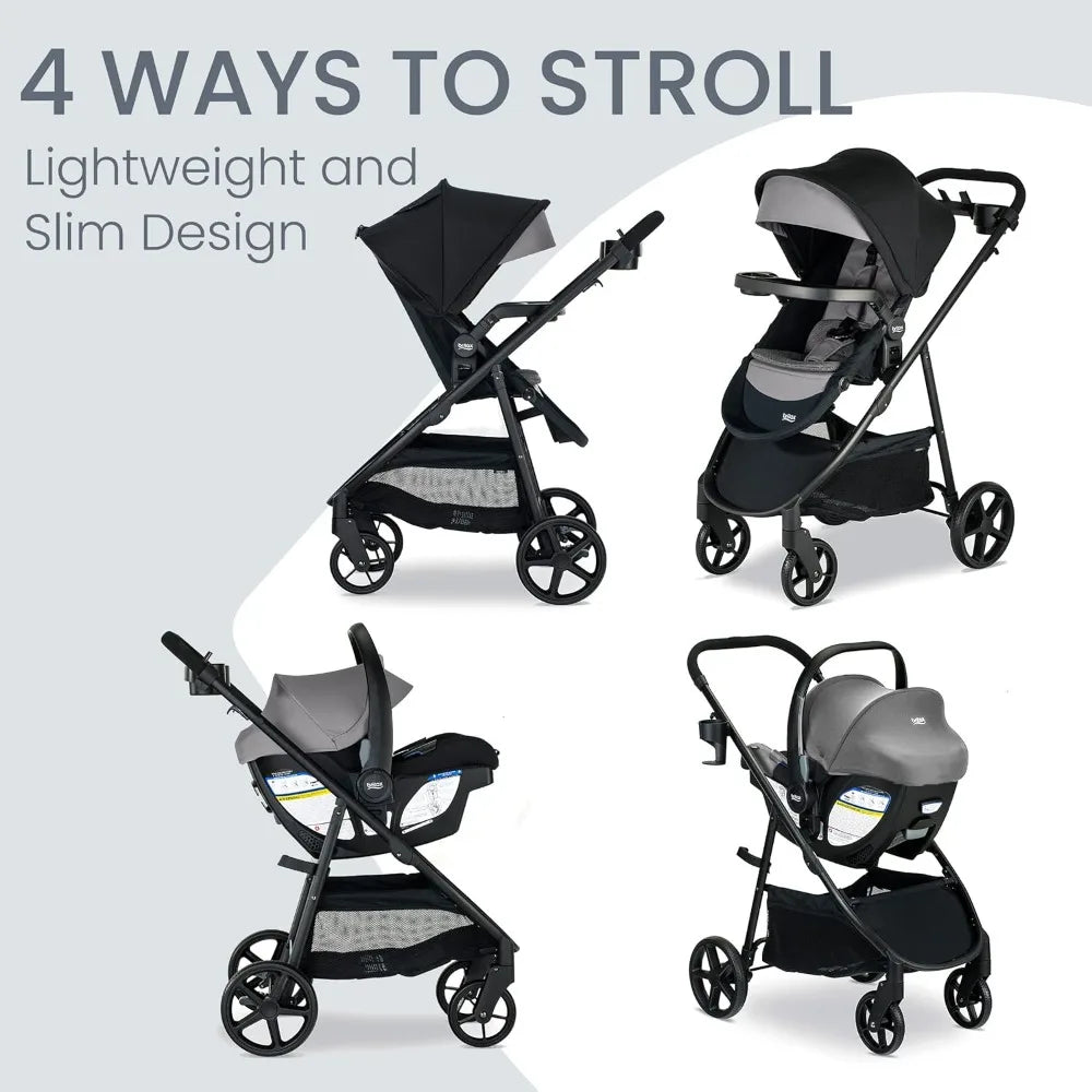 S+ Baby Travel System, Infant Car Seat and Stroller Combo with Base, ClickTight Technology