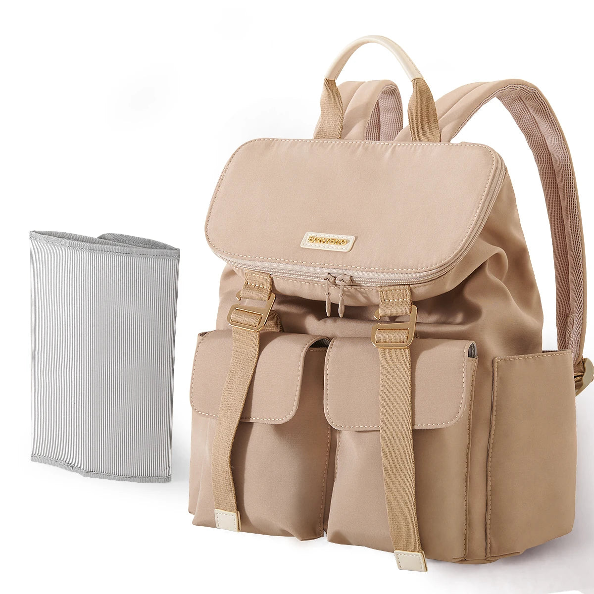 Mommy Diaper Bag Backpack Multifunction Stylish Baby Bag with Changing Pad Large Capacity Houndstooth Diaper Backpack
