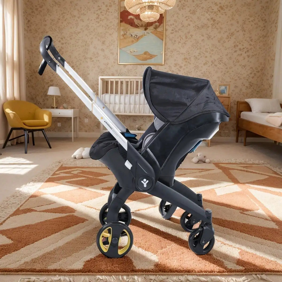 Baby stroller, can be pushed in both directions, lightweight and foldable, suitable for carrying on trips, comes with sunshade