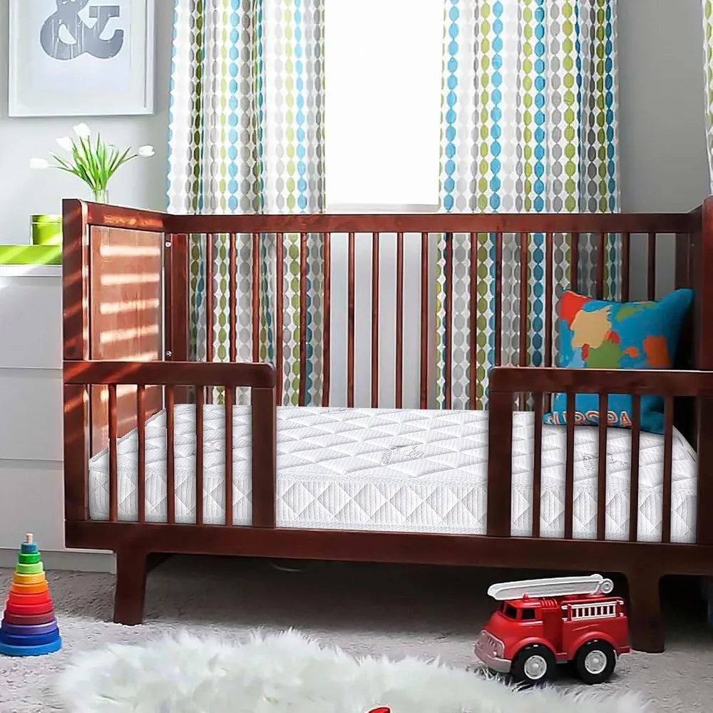 Premium Crib&Toddler Mattress,100% Knitted Fabric,Premium Fleece Surface-Hypoallergenic,Thick Firm Soft Crib Mattress,Non-Toxic