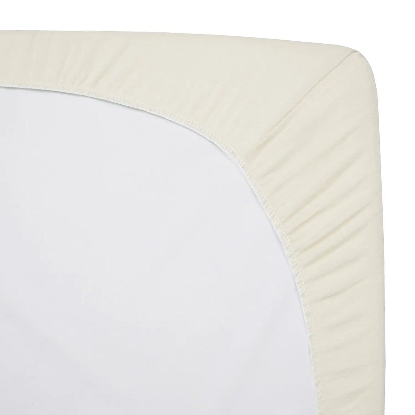 Fitted Mini Crib Sheet 24"" X 38"", Soft Breathable Neutral 100% Cotton Jersey Portable Sheet, Cream, For Boys And Girls, Fits