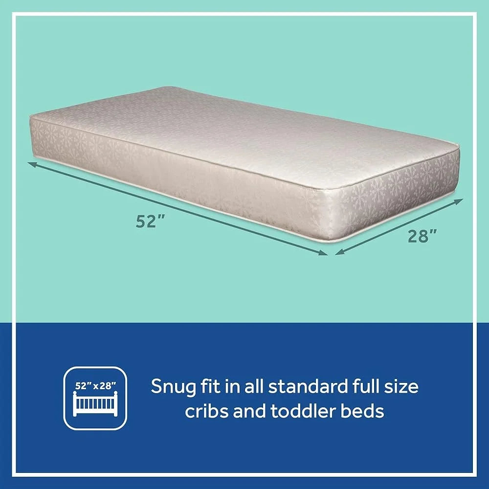 Breathable Crib Mattress Waterproof GREENGUARD GOLD Certified Cotton Cover Lightweight Durable Toddler Bed Mattress Airflow