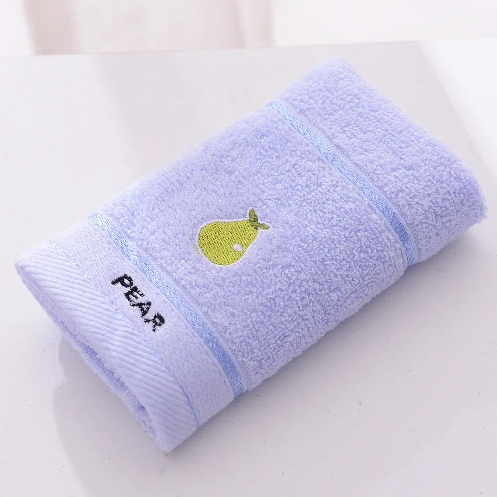 A piece Children's towel cotton cartoon solid color square towel soft absorbent saliva towel for infants and toddlers