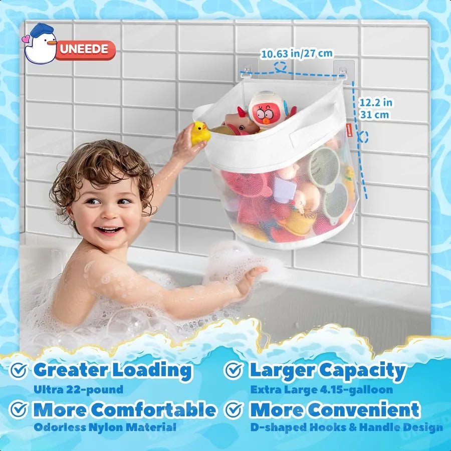 Bath Toy Organizer4 Gallons Bathtub Toy Storage Organizer Quick Access Bath Toy Holder For Bathtub Baby Organizere Quick Dry Ba