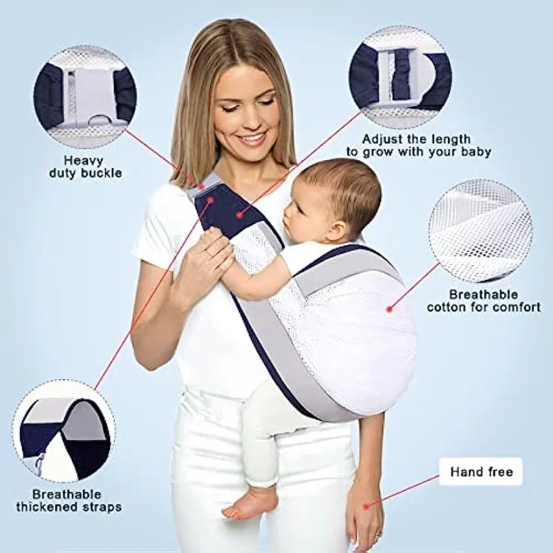 Baby Sling Safe Carrier, 3D Mesh Baby Wraps, Adjustable Toddler Shoulder Strap Halloween, Thanksgiving And Christmas Gift