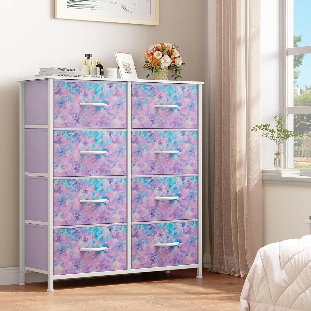Fabric Dresser Drawer, Tall Storage Dresser with 8 Drawers, Storage Drawer Organizer for Nursery, Closet, Living Room Children's Dressers
