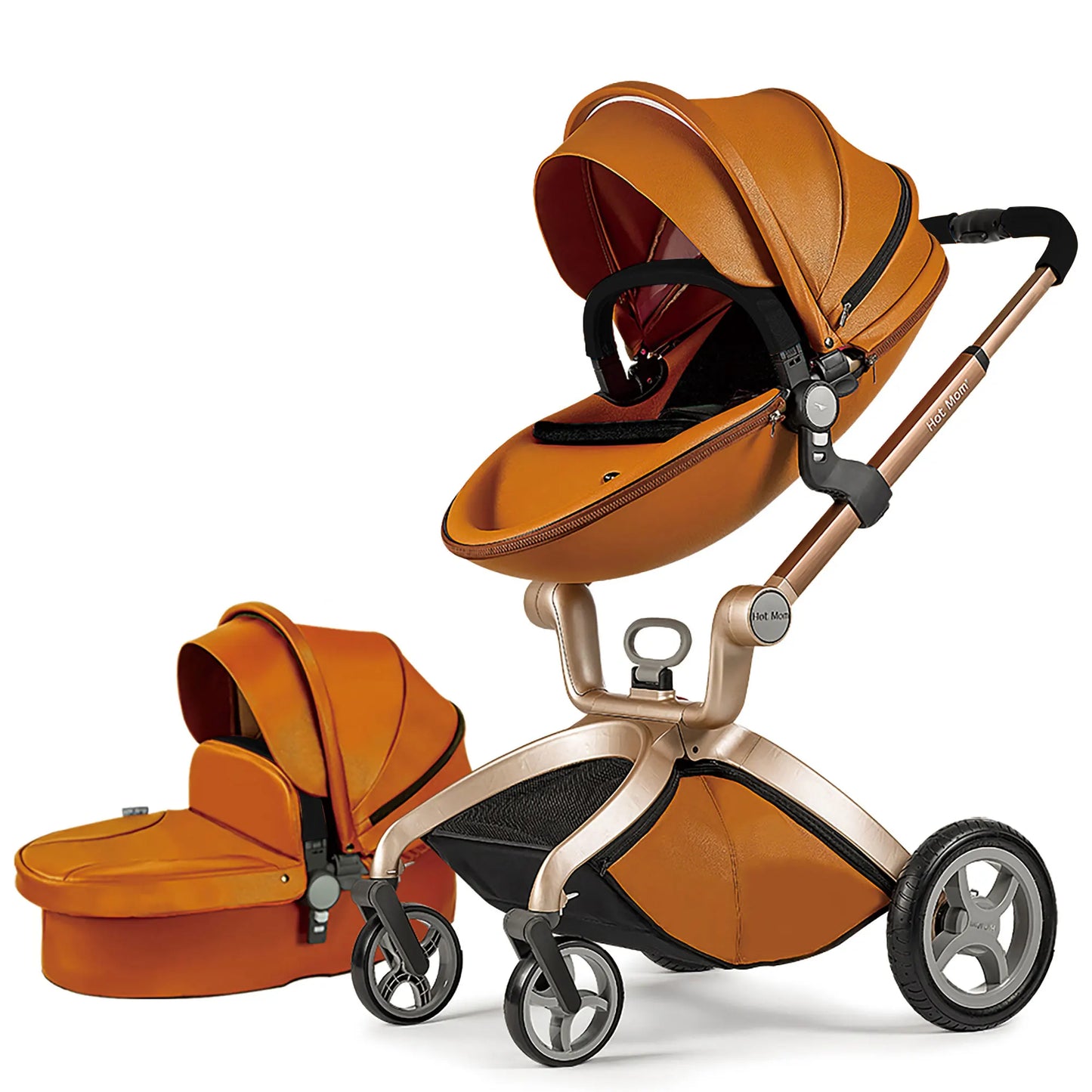 F22 baby stroller 3in1 ,adjustable seat,aluminum frame,solid rubber tires,rain cover,mosquito net,large storage basket