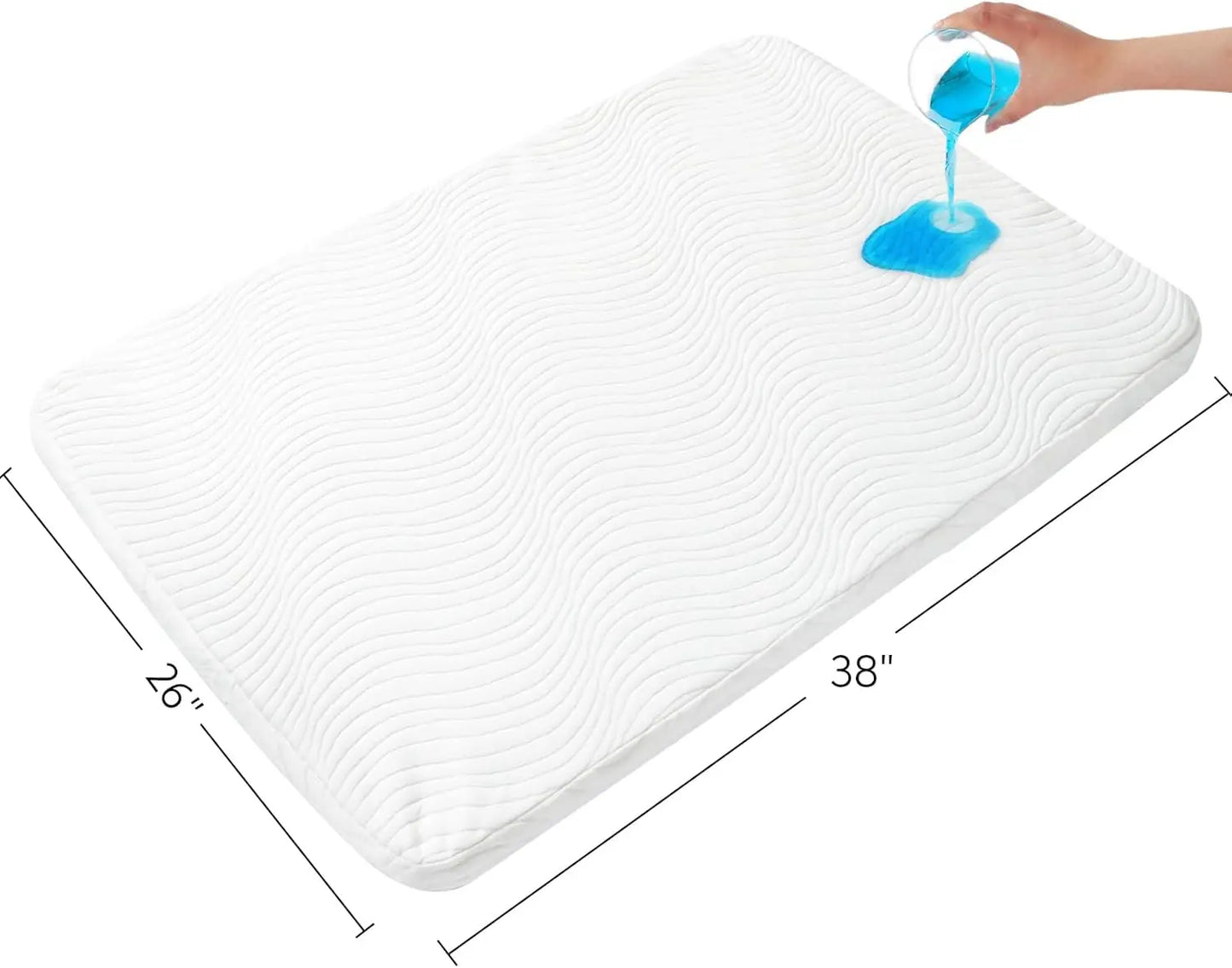 Pack And Play Mattr 38"" X 26"", Pa N Play Mattr Topper Pad With Removable And Washable Cover, Waterproof Pad For Baby