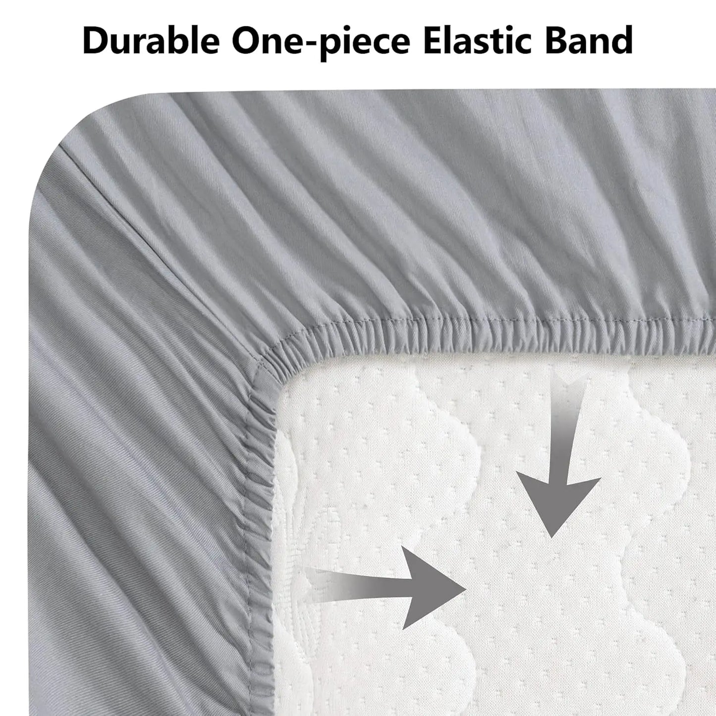 2 Pa Fitted Crib Sheet Set - 100% Solid Standard Natural Cotton Toddler Bed Mattr Sheets,Standard 28”X 52”, White&Charcoal