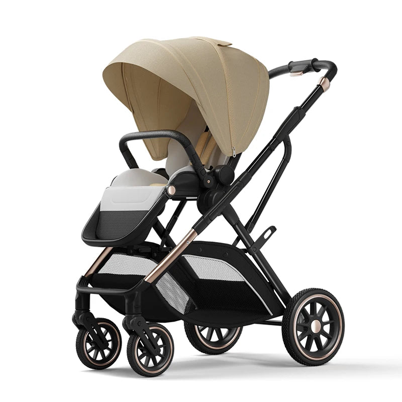 High View Portable Baby Stroller Ergonomics Seat Bassinet for Newborn One Hand to Recline Pram