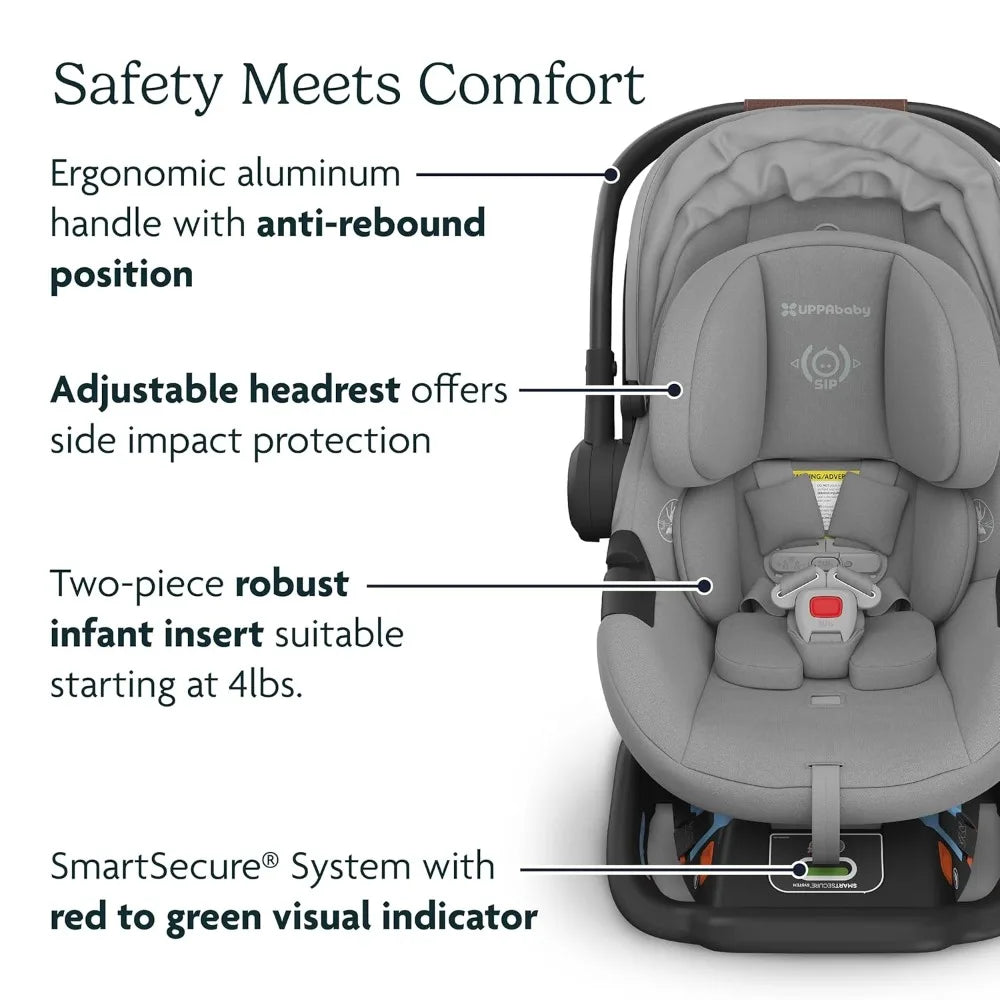 Lightweight Infant Car Seat/Just Under 6 lbs for Easy Portability/Base with Load Leg + Infant Insert Included/Direct