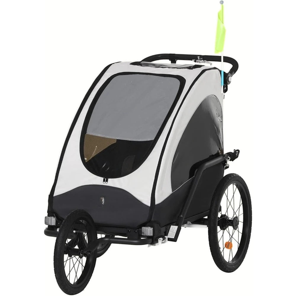 Bike Trailer for Kids 3 In1 Foldable Child Jogger Stroller Baby Stroller Transport Carrier with Shock Absorber System