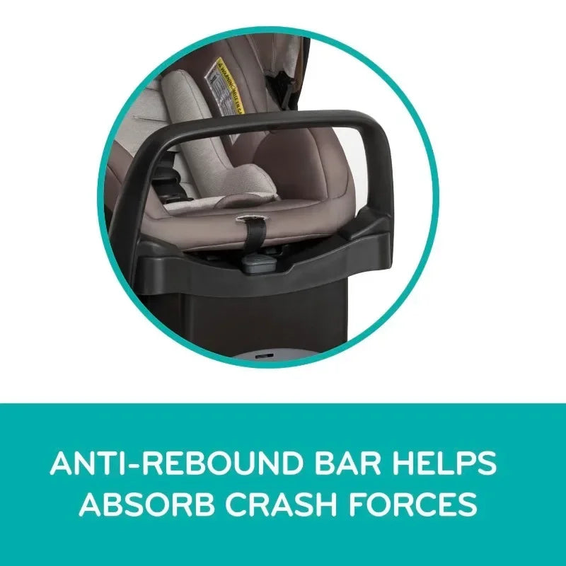 Upgraded version|Modular Travel System with LiteMax Infant Car Seat with Anti-Rebound Bar (Desert Tan)