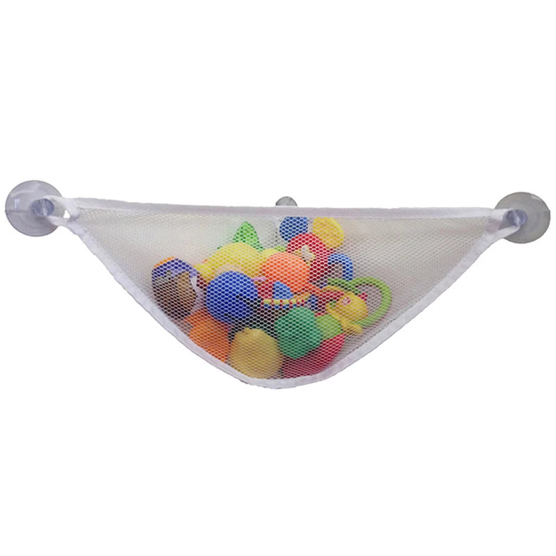 Suction Cup Baby Bath Toys Tidy Storage Mesh Bag Bathroom Hanging Net Organizer