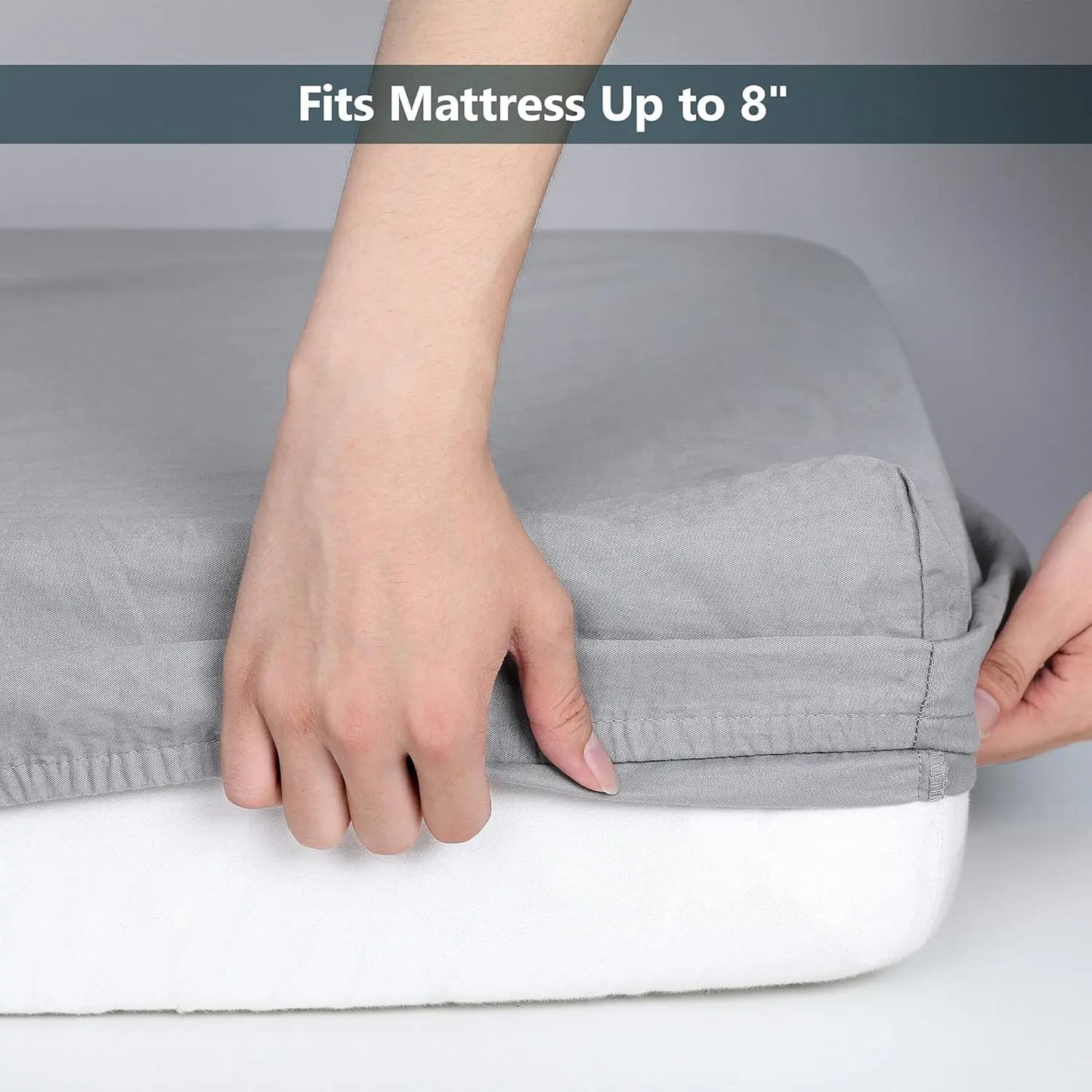 2 Pa Fitted Crib Sheet Set - 100% Solid Standard Natural Cotton Toddler Bed Mattr Sheets,Standard 28”X 52”, White&Charcoal