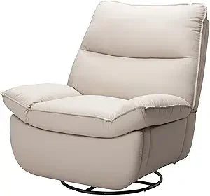 Lotus Swivel Recliner Chair for Adults, Oversized 360° Swivel Rocker Recliner, Fabric Glider Rocking Nursery Chair, Side Pocket