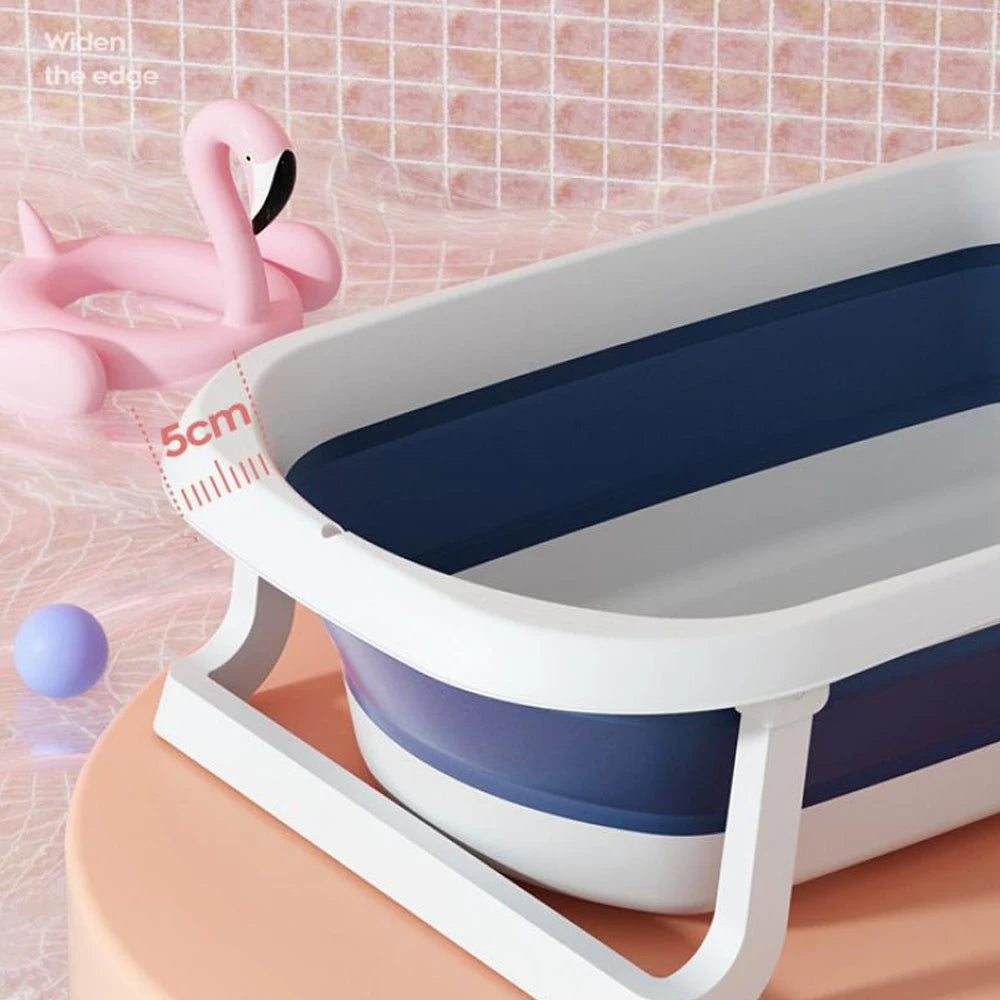 Foldable Baby Bathtub Multifunctional Infants Toddlers 0-36 Months Portable Travel Baby Tub With Newborn Cushion Anti-Skid Pad