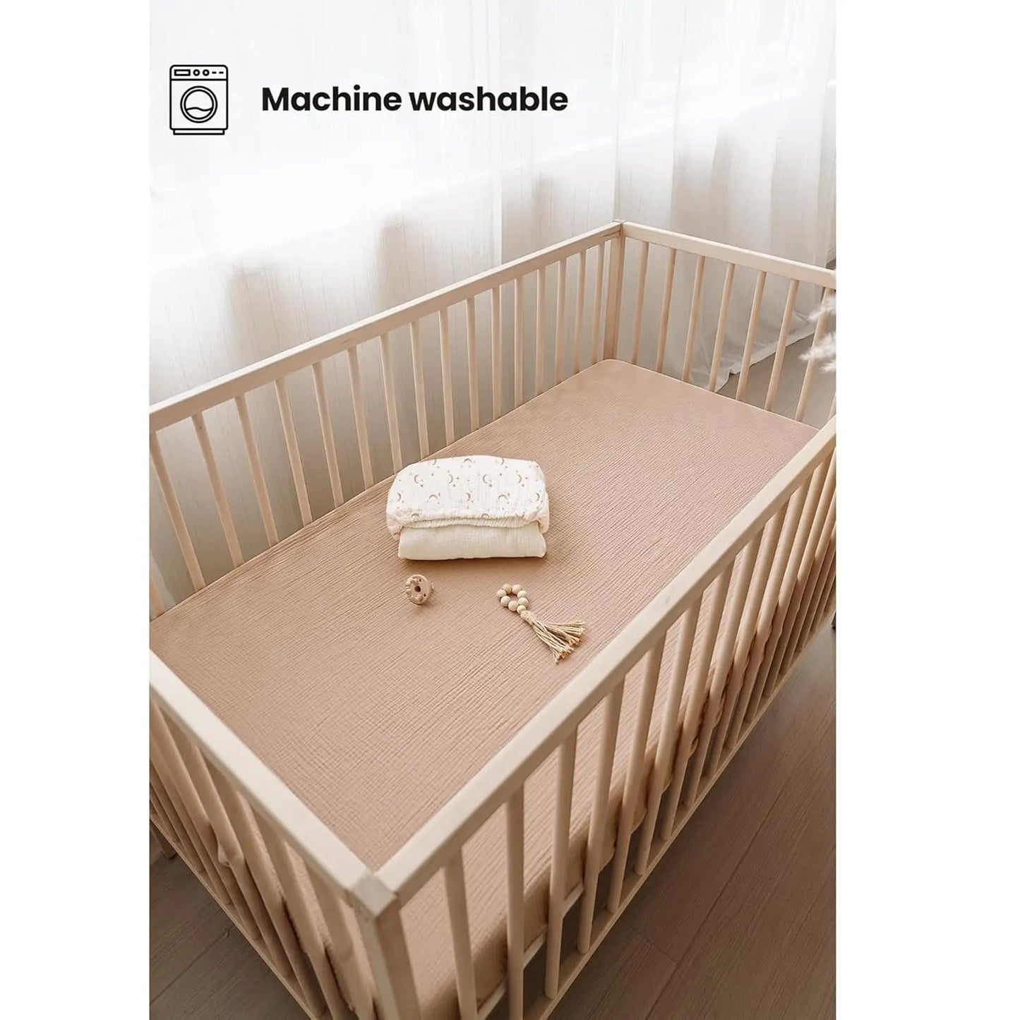 Muslin Crib Sheets For Girl Boy, 2 Pcs Soft And Breathable Cotton Baby Sheets For Standard Crib Mattress, 52""X 28""