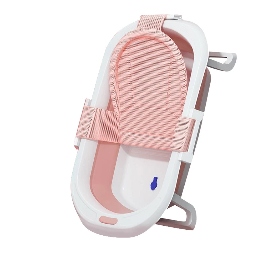 Foldable Baby Bathtub Multifunctional Infants Toddlers 0-36 Months Portable Travel Baby Tub With Newborn Cushion Anti-Skid Pad