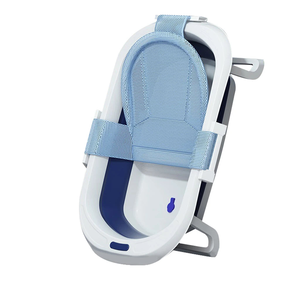 Foldable Baby Bathtub Multifunctional Infants Toddlers 0-36 Months Portable Travel Baby Tub With Newborn Cushion Anti-Skid Pad