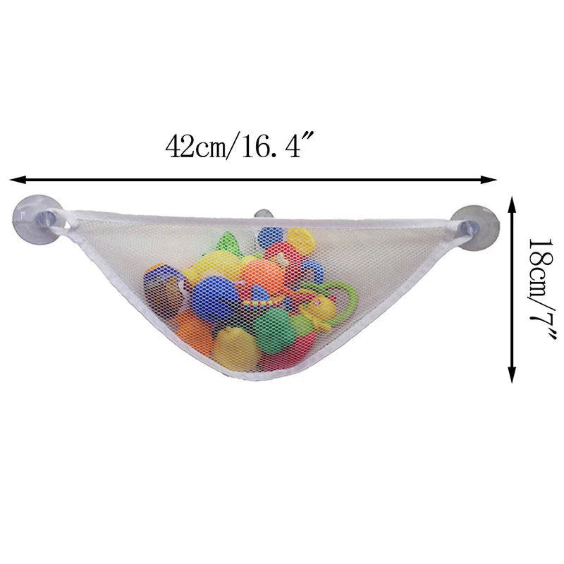Suction Cup Baby Bath Toys Tidy Storage Mesh Bag Bathroom Hanging Net Organizer