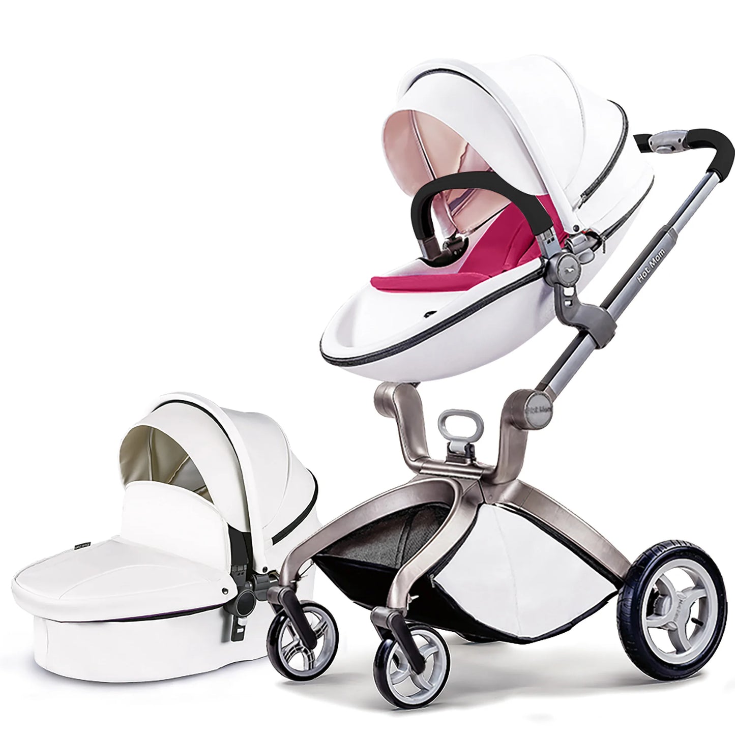 F22 baby stroller 3in1 ,adjustable seat,aluminum frame,solid rubber tires,rain cover,mosquito net,large storage basket