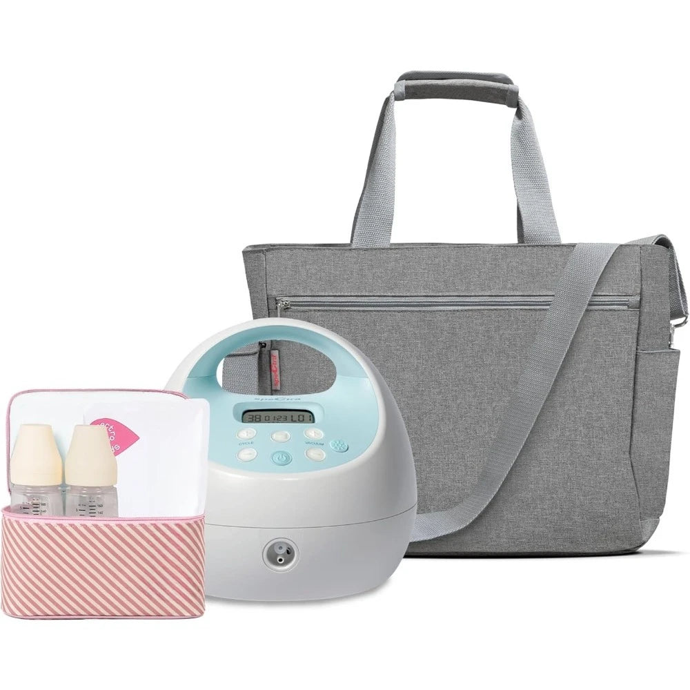 New upgrade S1 Plus Electric Breast Milk Pump with Tote Bag, Breast Milk Bottles and Cooler for Baby Feeding-Free shipping