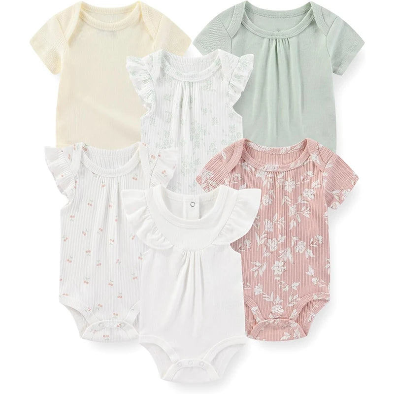 Fashion Baby Boy Girl Bodysuits 6-Pack Casual Cotton Soft Infants Outfit New born Clothes