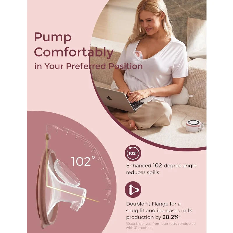 Breast Pump V1 Pro Hospital-Grade, Hands-Free & Portable Wearable Pump, Upgraded Electric Pump with 3 Fine-Tuned Rhythms