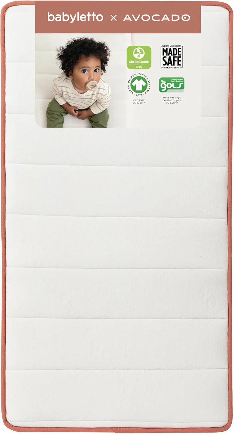 Mini Crib Mattress - GOTS, Made Safe & GREENGUARD Gold Certified - Dual Sided Infant & Toddler Mattress, Flippable