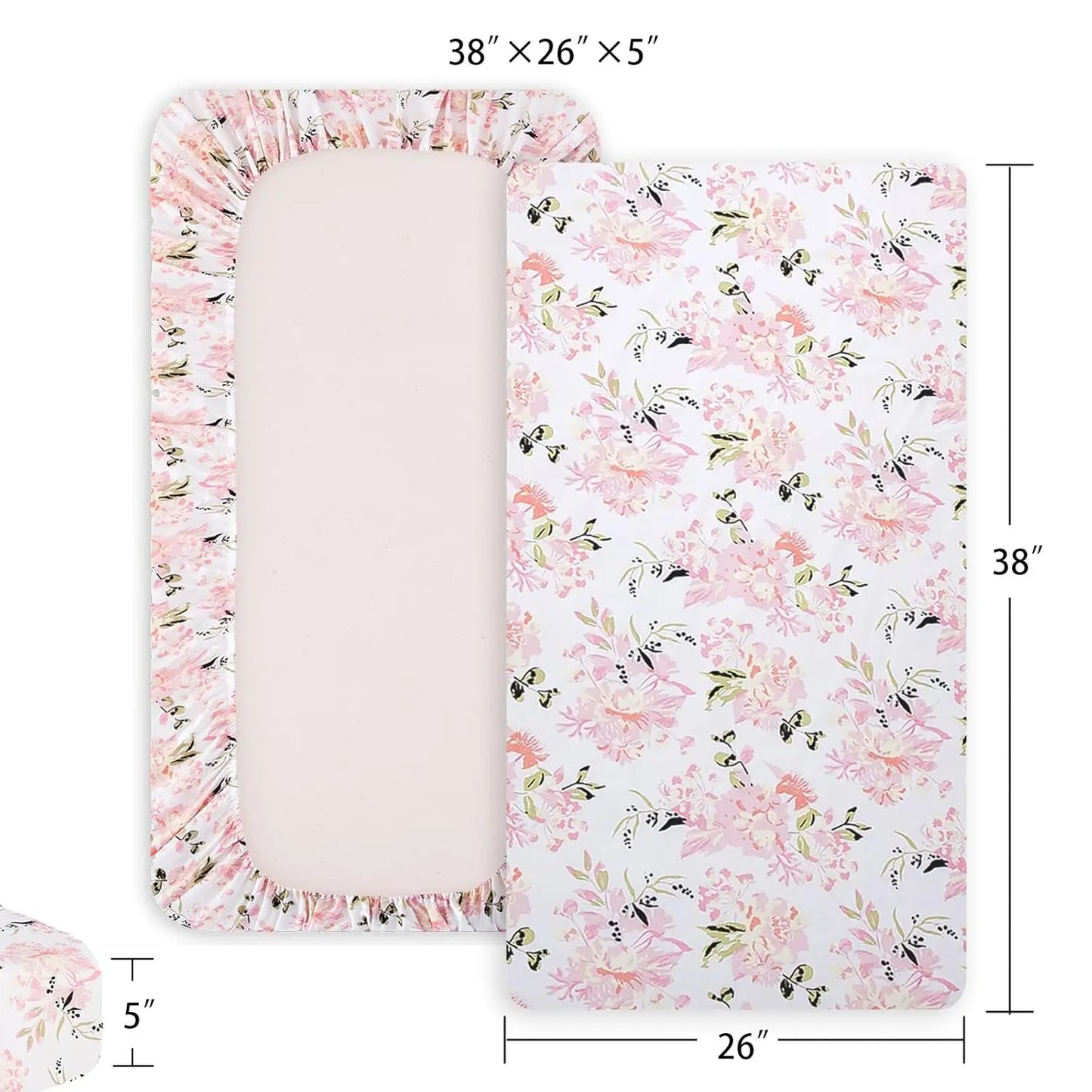 Pa And Play Sheets Mini Crib Sheets Soft Breathable Pa N Play Sheets, Playard Fitted Sheet 2 Pa Stretchy Fits 38""X26"" Playard