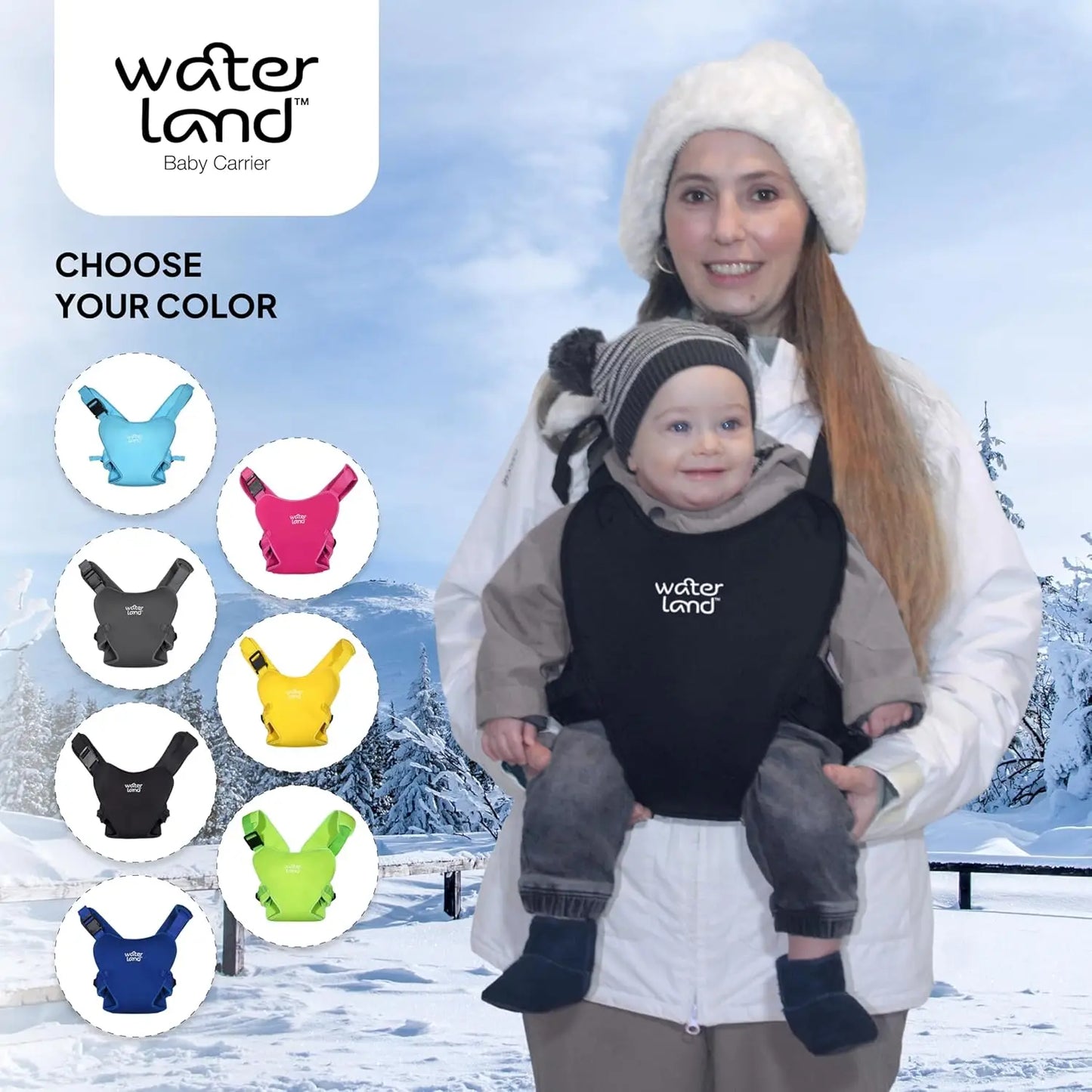 Baby Carrier - Innovative Carrier You Can Use Both In Water & Land - Waterproof Infant Chest Holder With Adjustable Straps,